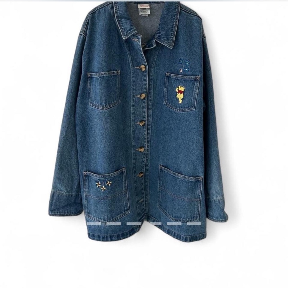 Embroidered Pooh  Denim Jacket